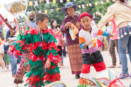 Thailand June 26: Phitakhon festival Phitakhon masks and dance to show festival on june 26 ,2015 in loei province of thailandのeditorial素材