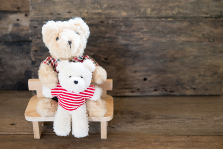 Lovers bear and red chocolate heart. concept love is no skin or raceの写真素材