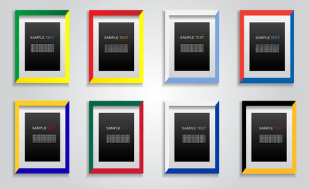 Colorful picture frame and shadow, design vector with textのイラスト素材