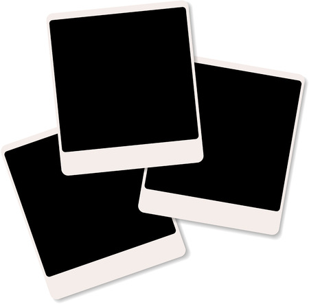 Three photo frame on white backgroundのイラスト素材