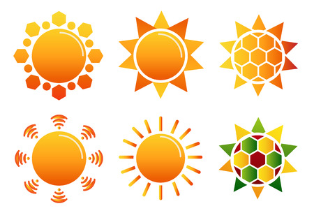 Collection of design vector sunsのイラスト素材