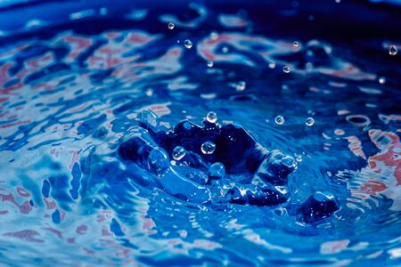 Blue water surface, abstract backgroundの写真素材