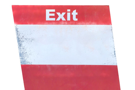 Exit sign isolated on white backgroundの写真素材
