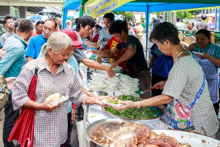 Bangkok, Thailand - August 7, 2014: Khlong Toei community, Khlong Toei is a district in central Bangkok, long known for its slum.のeditorial素材