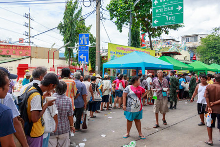 Bangkok, Thailand - August 7, 2014: Khlong Toei community, Khlong Toei is a district in central...