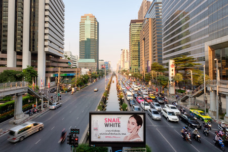 Bangkok, Thailand - March 2, 2016: Satorn Road a Center of Financial Building in Bangkokのeditorial素材