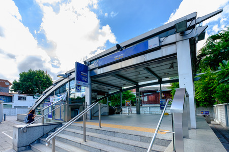 Bangkok, Thailand - August 7, 2016: The Bangkok Mass Transit System (BTS) Station at Khlong Toei in Bangkok, Thailand. It is an elevated rapid transit system in Bangkok.のeditorial素材