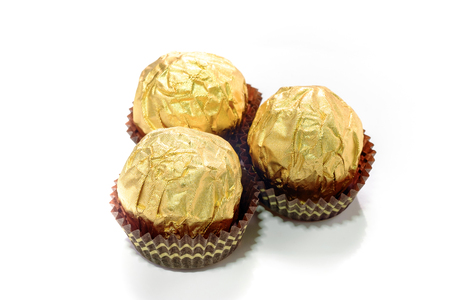 Bangkok, Thailand - January 5, 2015: Chocolate bonbon on a white background.のeditorial素材