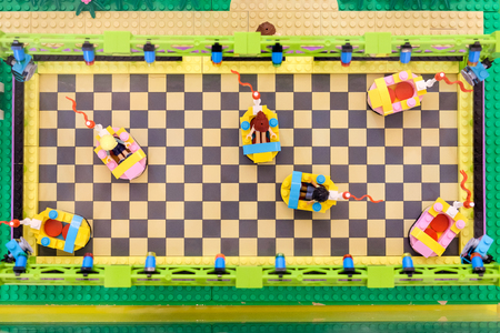 Bangkok, Thailand - January 15, 2017: Lego Friend series at Bangkokâs Siam Paragon mall display, as part of their Childrenâs Day events on Weekend.のeditorial素材