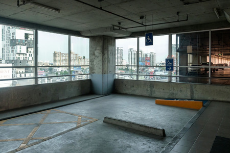Empty space car park interior at MRT subway stationの写真素材
