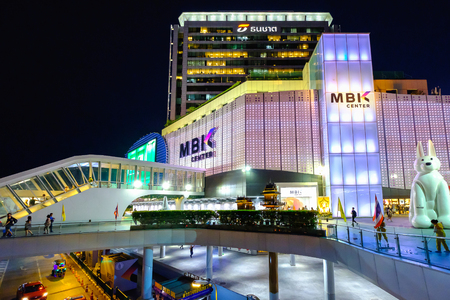 Bangkok, Thailand - September 5, 2017: The new renovated of MBK Shopping Center. MBK is a big shopping mall, restaurants, IT product, mobile phone, and service. Bangkok, Thailand.のeditorial素材