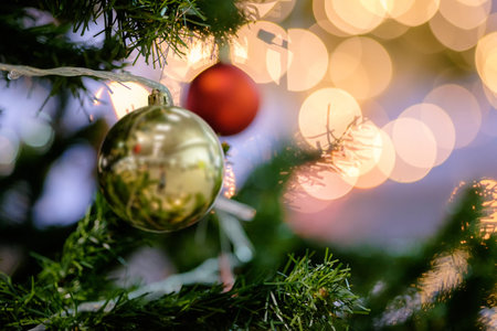 Colorful balls, Christmas Decoration During Christmas and Happy New Year. Selective focus