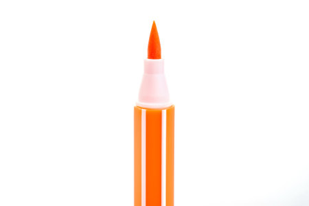 Orange magic color pens Isolated on the white backgroundの写真素材