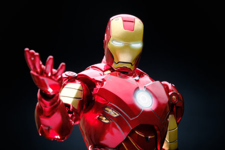 Bangkok, Thailand - December 26, 2020: IRONMAN Figure Model 1:10 SCALE, Iron man is a popular line of construction toys manufactured by the ZDtoys.のeditorial素材