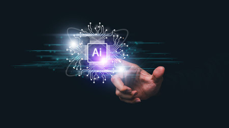 AI, Artificial intelligence, machine learning and modern computer technologies concept.