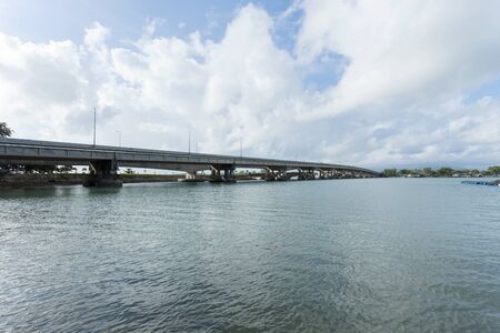 Sarasin bridge way to Phuket island,Bridge connect Phang Nga province to Phuket Thailand.の写真素材
