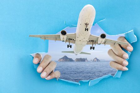 concept open travel season summer and holiday backgroundの写真素材