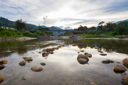 the bridge,landscape of kiriwong the best ozone village in nakhon si thamarat Thailand