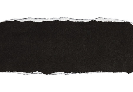 black torn paper isolated on white backgroundの写真素材