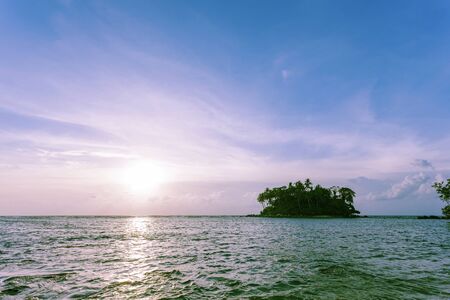 small tropical  island with dramatic sky and sea in phuket thailand.の写真素材