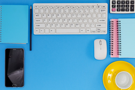 Office desk table of Business workplace and business objectsの写真素材