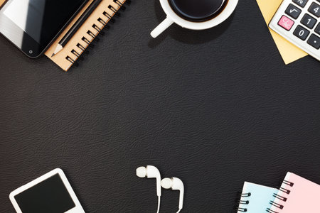 Business office table with Objects for business and office Equipment,image for business background...