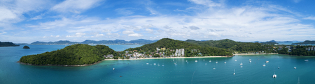 Aerial view drone shot of panorama phuket island beautiful island in thailandの写真素材