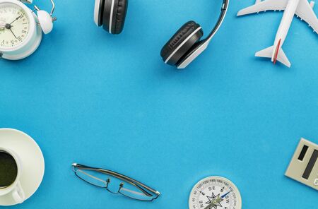 Office desk table of Business workplace and business objects.の写真素材