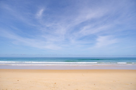 Beautiful sandy beach and tropical sea in summer season