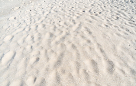 Natural Texture of Sand beach with wave curve of sand on beach in sunny day Image for nature travel...