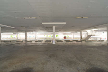 Parking garage department store interior Empty parking lot or garage interior Business building officeの写真素材