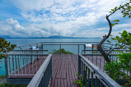 Koh Hong view point new landmark to see nature sea a stunning scene of Andaman Sea Amazing high angle view from view point of Koh Hong Krabi Thailand.の写真素材