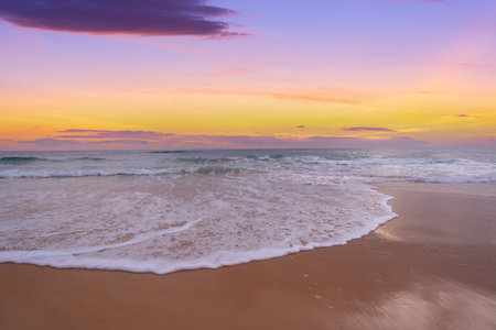 Sunset or sunrise sky clouds over sea sunlight in Phuket Thailand Amazing nature landscape seascape