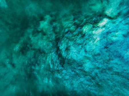 Aerial view of Sea surface in the ocean,Sea surface ocean waves background,Top view waves water...