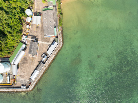 Tropical sea beach landscape blue sky white clouds background,Summer sea beach backgroundの写真素材