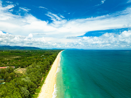 Tropical sea beach landscape background,Summer sea beach backgroundの写真素材