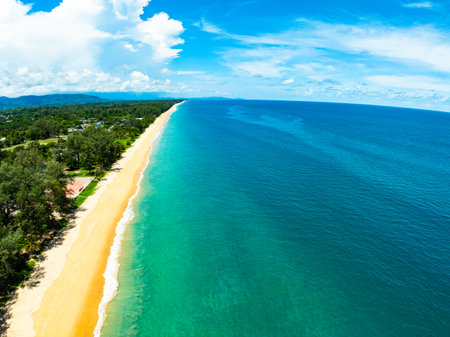 Tropical sea beach landscape background,Summer sea beach backgroundの写真素材