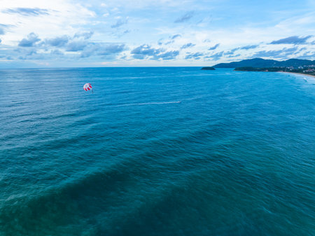 Tropical sea beach landscape background,Summer sea beach backgroundの写真素材