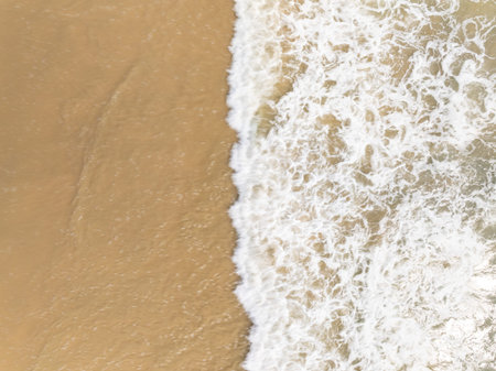 Amazing top view beach High angle view of Tropical beach sea in the beautiful Phuket island Thailand