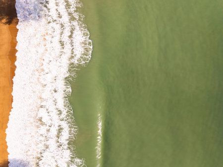 Beautiful sea beach and waves texture in sunny summer day background,Phuket Thailand