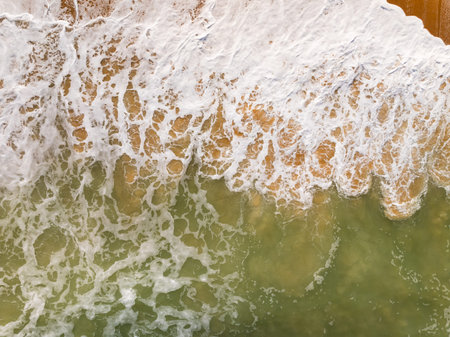 Beautiful sea beach and waves texture in sunny summer day background,Phuket Thailand