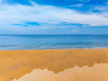 Beautiful beach and sand texture in sunny summer day backgroundの写真素材