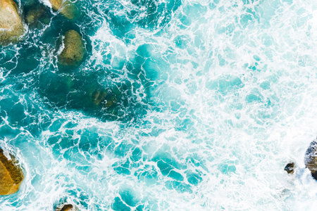 Top view Sea Shore at Phuket Thailand beautiful seacoast in open sea summer season background
