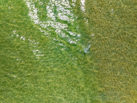 Beautiful sea surface in summer season seascape background ,Nature sea beach background,High angle...
