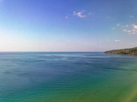 Sea surface aerial view,Bird eye view photo of waves water surface texture,Summer sea background,Beautiful nature Amazing view sea backgroundの写真素材
