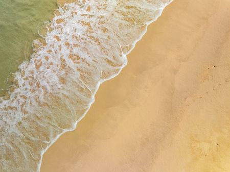 Aerial view beautiful sea surface nature background,Amazing waves texture ocean sea backgroundの写真素材