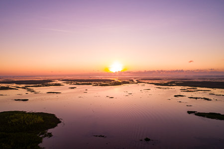 Amazing light sunset or sunrise sky landscape view,Beautiful nature colorful sky backgroundの写真素材