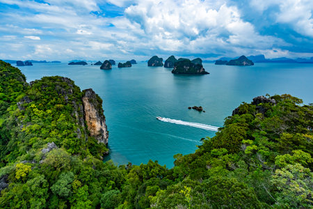 Koh Hong viewpoint landmark to see nature sea landscape andaman sea, Amazing view from view point of Koh Hong Krabi Thailandの写真素材