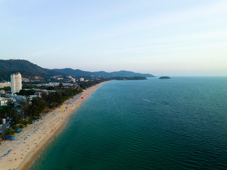 Aerial view seashore landscape background,Amazing nature seascape coastの写真素材
