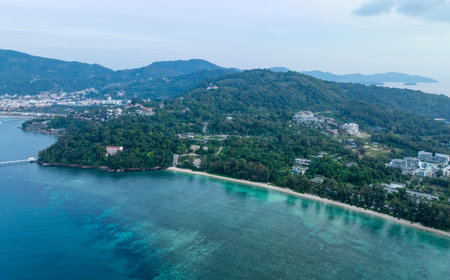 Aerial view landscape nature view at Phuket island Thailandの写真素材